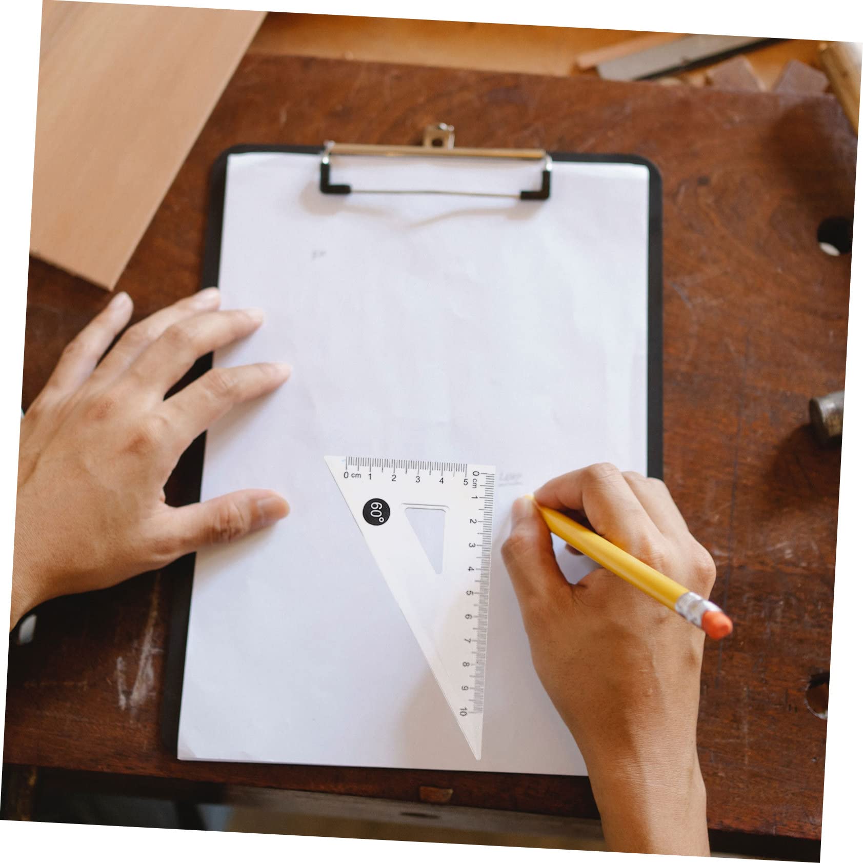 VILLCASE 20 Set Righello trasparente da 15 cm Kit di misurazione - Righello ergonomico kit plastigauge righello del triangolo di disegno kit da disegno professionale fornitura scolastica