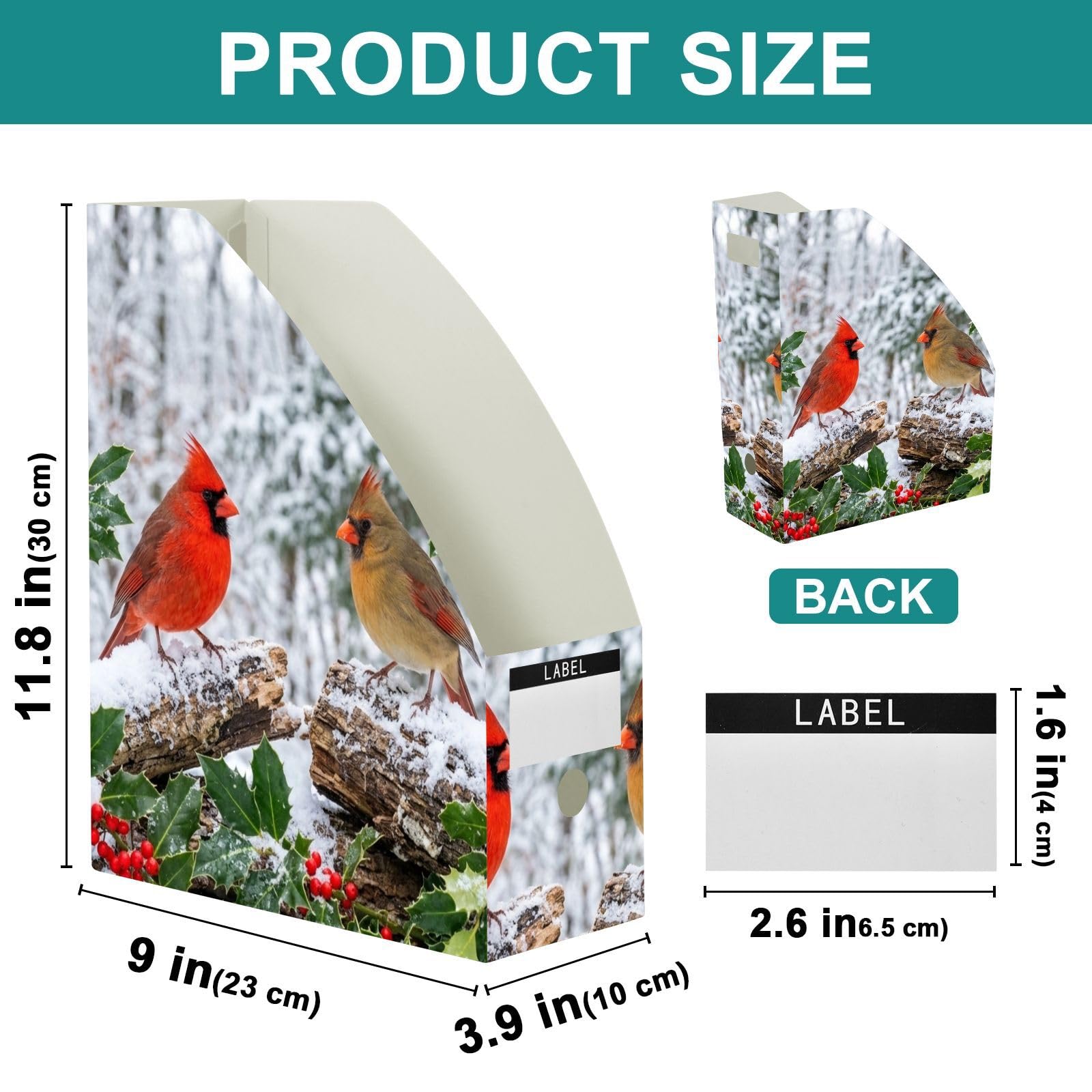 Winter Bird Red Paper Organizer per scrivania