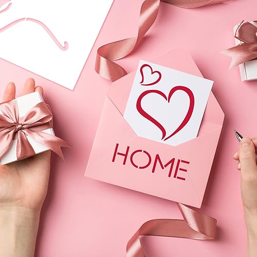 Miniatura 7 de Juego de 8 plantillas para el día de San Valentín, plantillas de pintura de amor, plantillas de dibujo reutilizables para boda, aniversario,