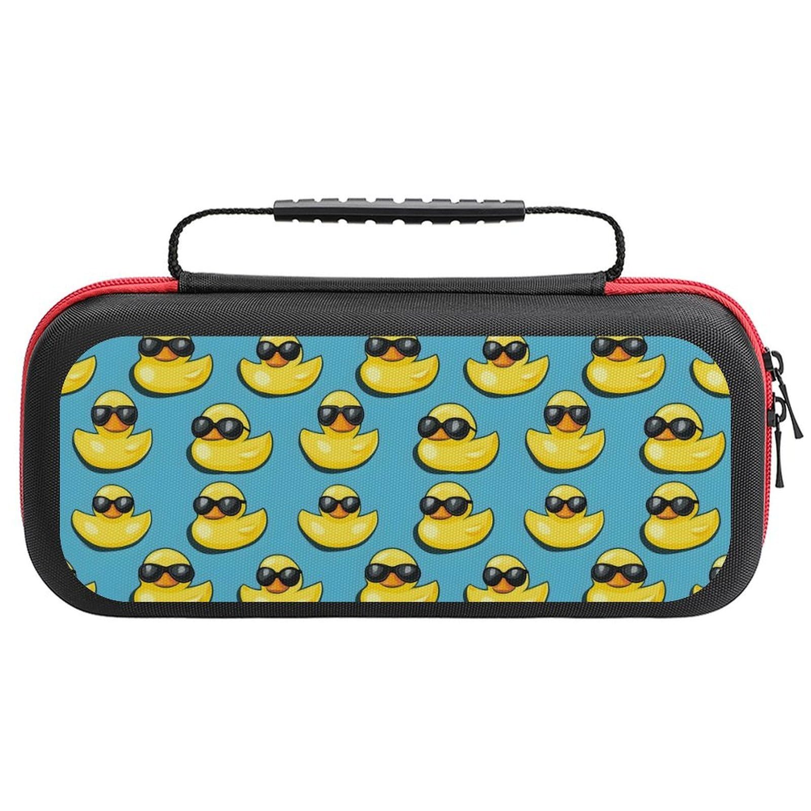 GVYGVY Compatible with Nintendo Switch Case - Fashion Travel Carrying Cool Duck Sunglasses Print Case Compatible with Switch