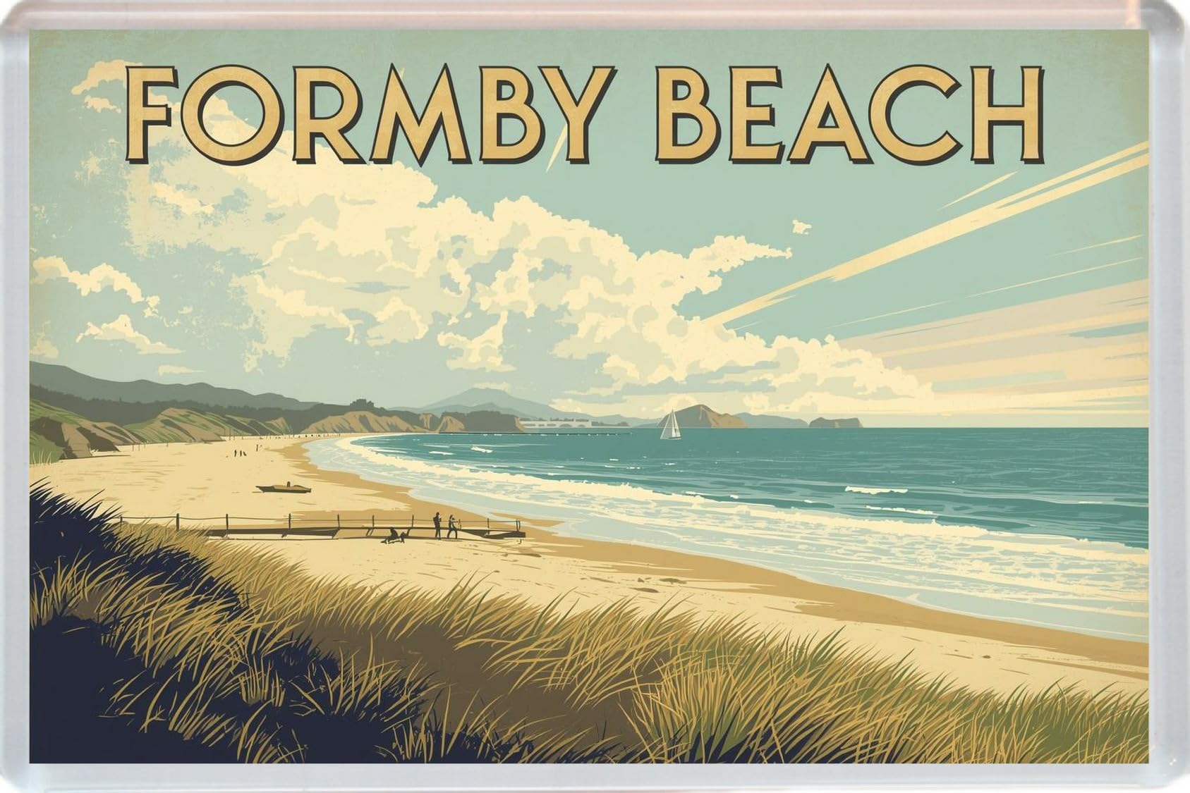 Formby Beach - Mersyside - Jumbo Artistic Fridge Magnet 96 x 67mm BBSFHM3526