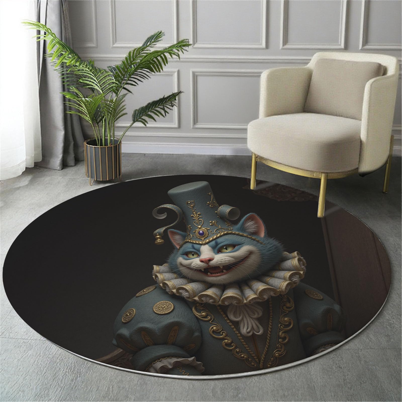 Tapis rond chat de 80cm pour créer un coin lecture cosy et chaleureux dans votre chambre