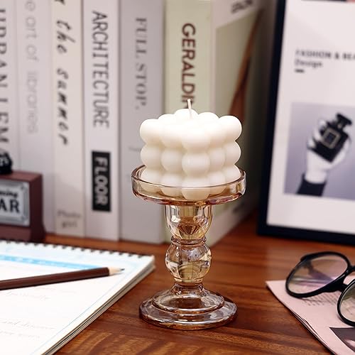 Miniatura 3 de Juego de 4 portavelas de cristal negro, portavelas cónico ViViTOP para candelabros, soporte para velas para centros de mesa de boda, decoración del