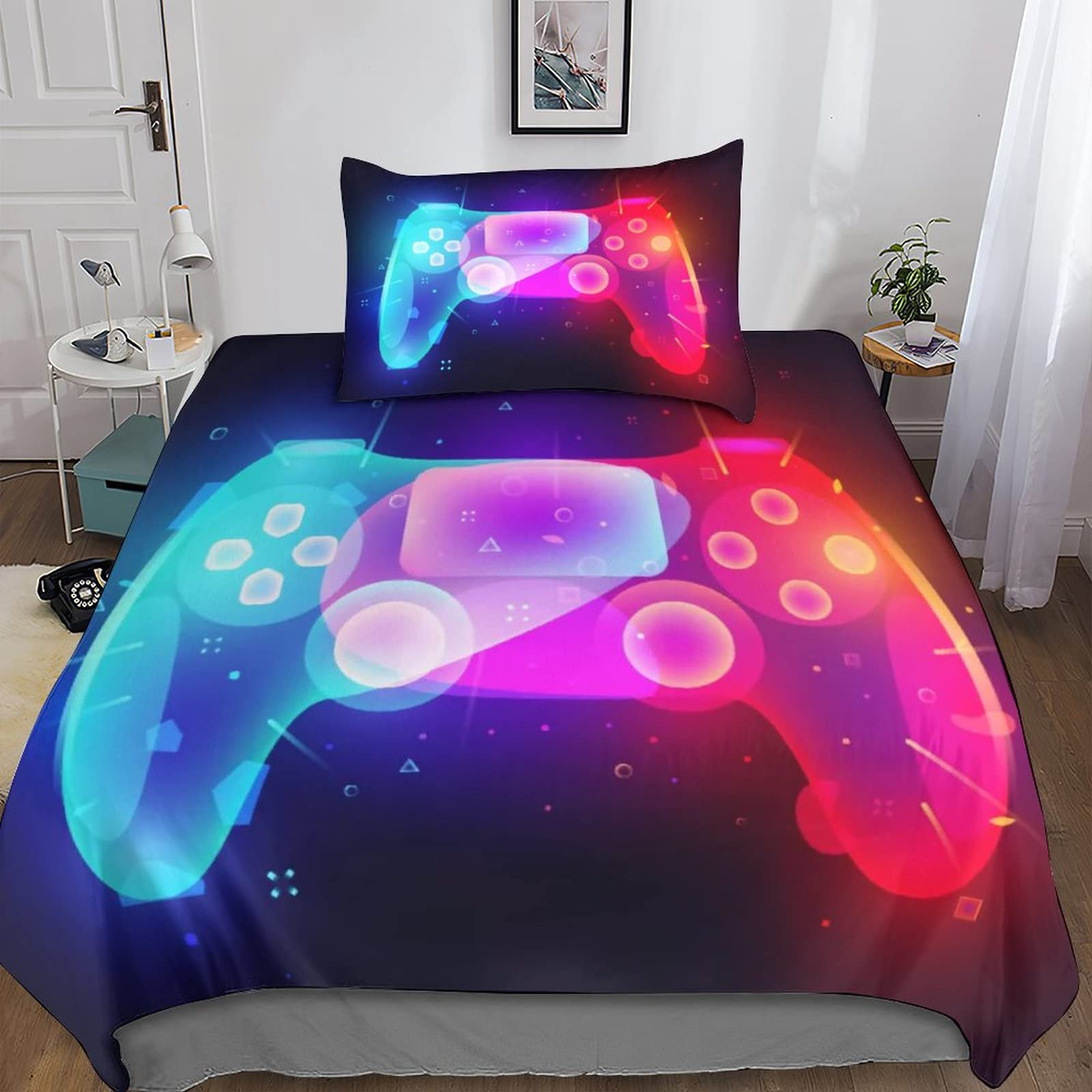 Housse de couette console de jeux en microfibre souple et facile à nettoyer