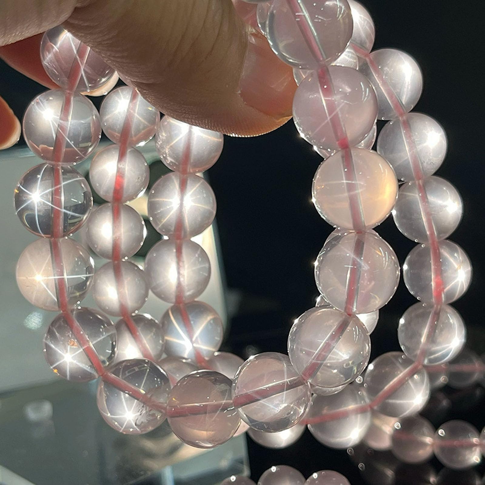 11mm, Pulsera de Piedras Preciosas de Cristal Natural, Hecha a Mano con Cuentas de Cuarzo Rosa, Pulseras elásticas con Piedras de energía curativa, Regalo de joyería para Mujer