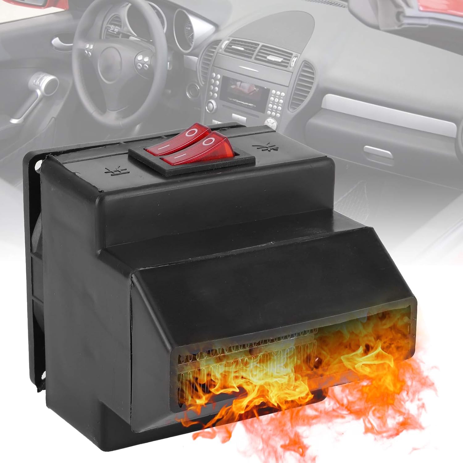 Acouto Car Heater, 200-300W Portable Car Heater Winter Fast Heating Warmer Windscreen Frost Fog Remove Manual Control(12V)