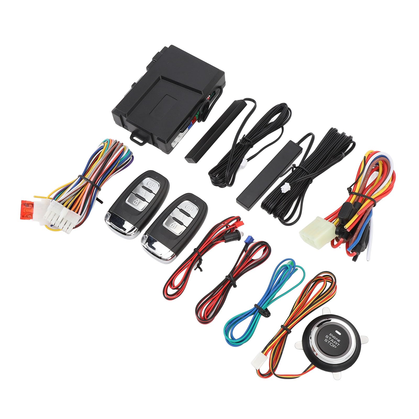 Keyless Entry Car Alarm System Enhanced Safety Push Start Button Remote Start System Kit for 12V Fuel Cars