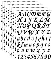 Vista 1 de Spakon 8 hojas de calcomanías de letras de vinilo adhesivas de Navidad, calcomanías de alfabeto autoadhesivas, calcomanías de números para buzón