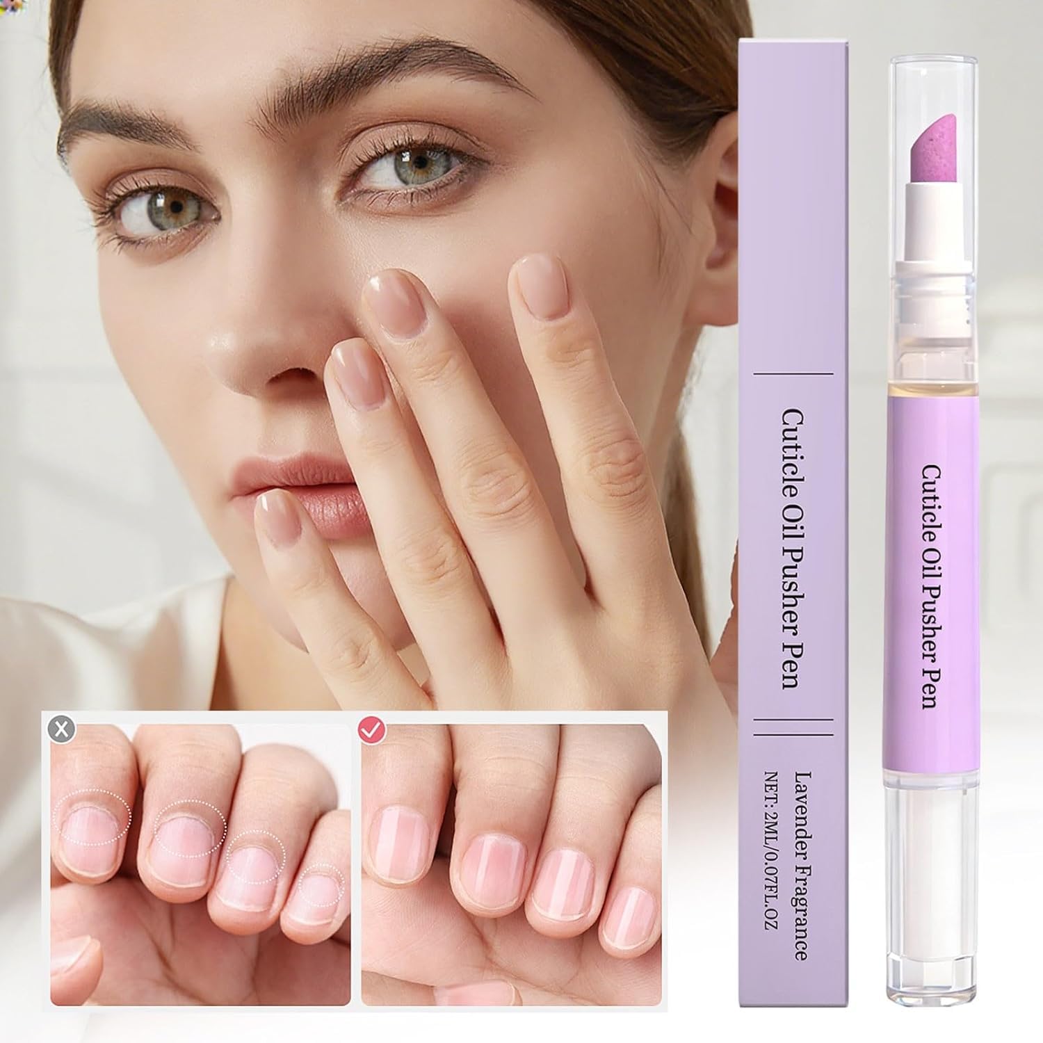 Empujador de cutículas 2.0, lápiz de aceite 2 en 1, lápiz de aceite para cutículas, punta de cerámica, cuidado para reparar uñas secas y dañadas, exfoliación suave y cuidado de la cama de las uñas (8
