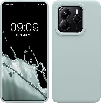 kwmobile Case Compatible with Xiaomi Redmi Note 14 5G (Not for 4G) Case - TPU Silicone Phone Cover with Soft Finish - Cool Mint