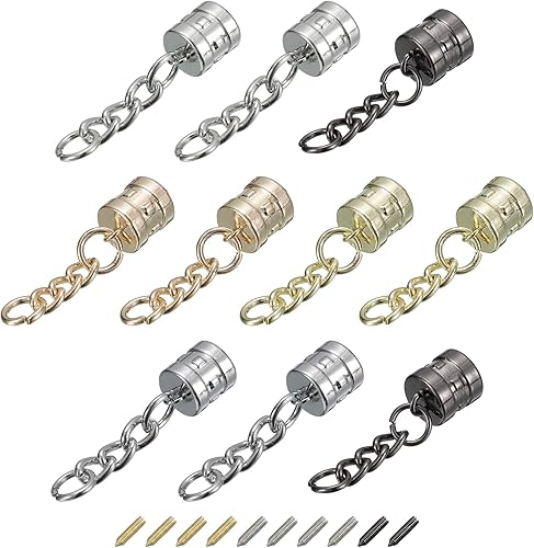 uxcell Tapa de extremo de cordón de borla con tornillo, 15 piezas de 0.43 pulgadas0.433in de pegamento en tapas de extremo de barril para borla para