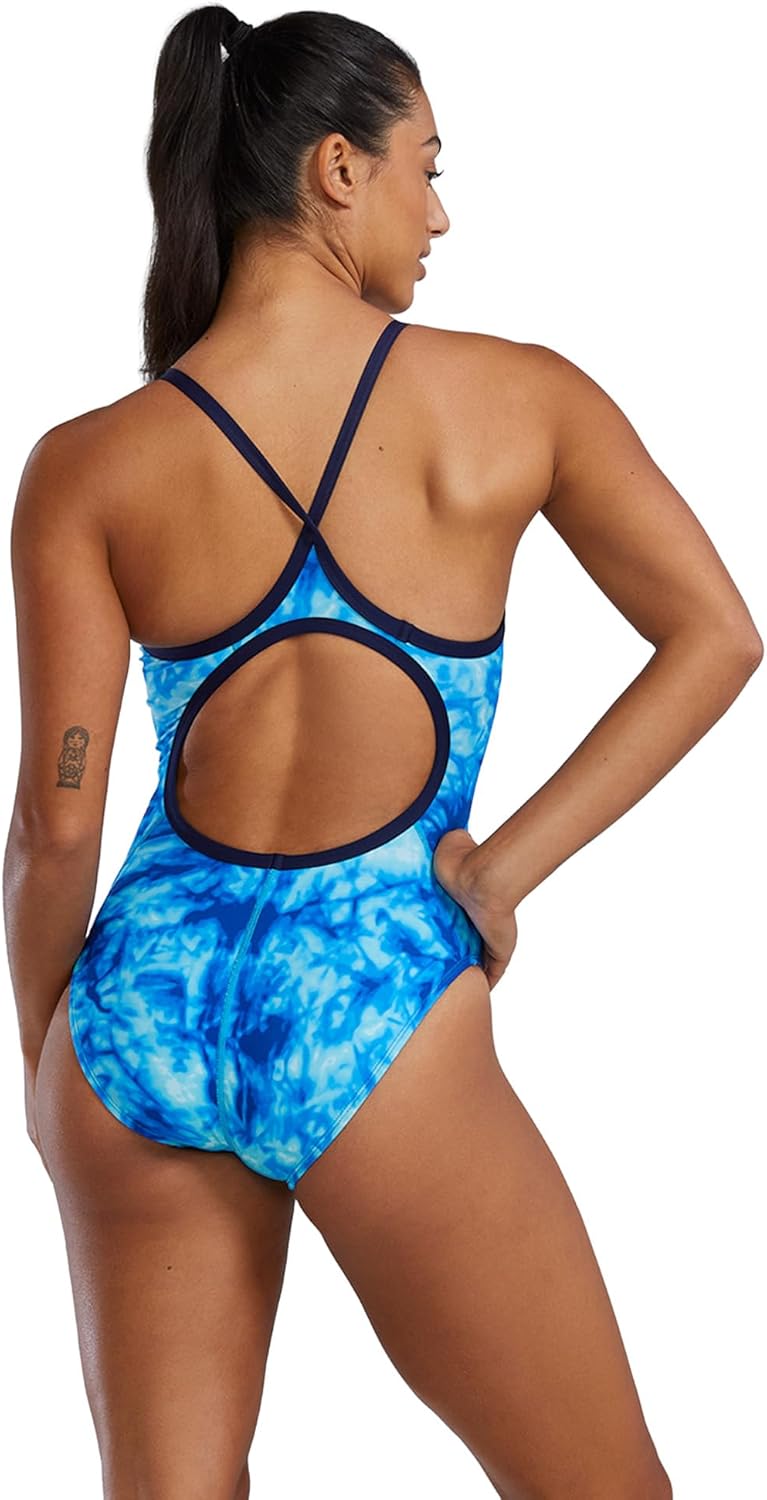 TYR Women's Durafast Elite Diamondfit Swimsuit, Ocean Blue, 28