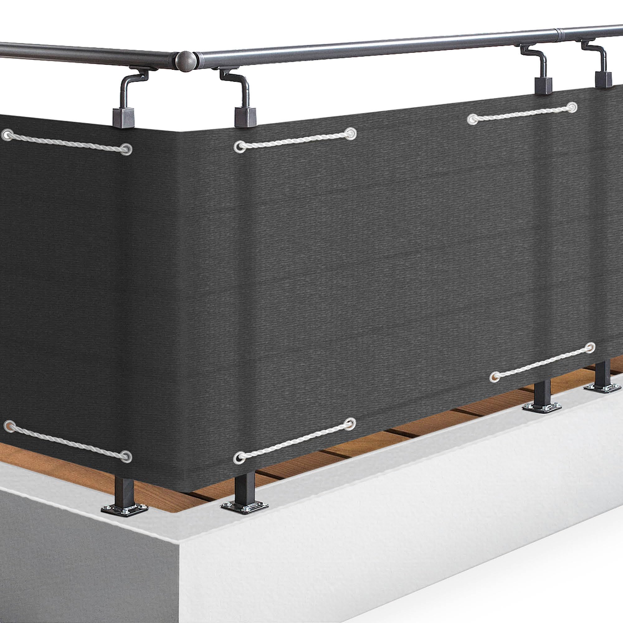 Sol Royal Fence Balcony Privacy Screen Garden 100x500 cm - Protection for Terrace Patio Windbreak - Sun Wind UV-Light Outdoor Screens & Protection Anthracite - SolVision HB2