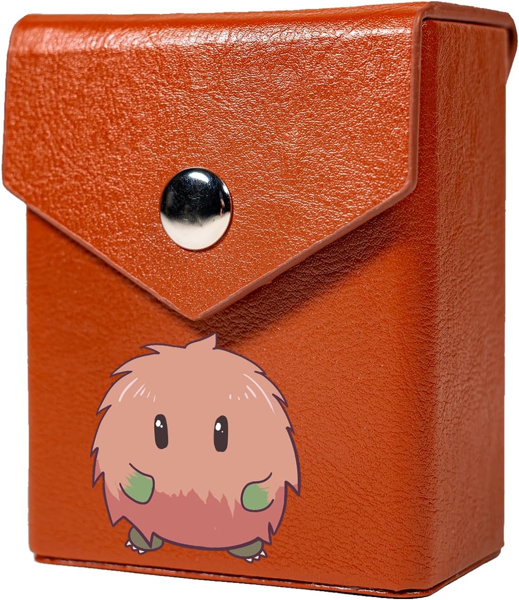 Kuri Spirit Deck Box/Deck Case - Built-in Belt Loop/Clip - Hard Shell Faux Leather - Compatible with YGO, MTG, CFV, Digimon, F&B and other TCG (80 Size, Silver Snap & Clip, Brown) image 3