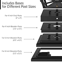 Vista 3 de Davinci Lighting Renaissance Luces Solares para Tapas de Postes Exteriores - Incluye Bases para Postes de 4x4 5x5 6x6 - Luz LED Brillante - Negro