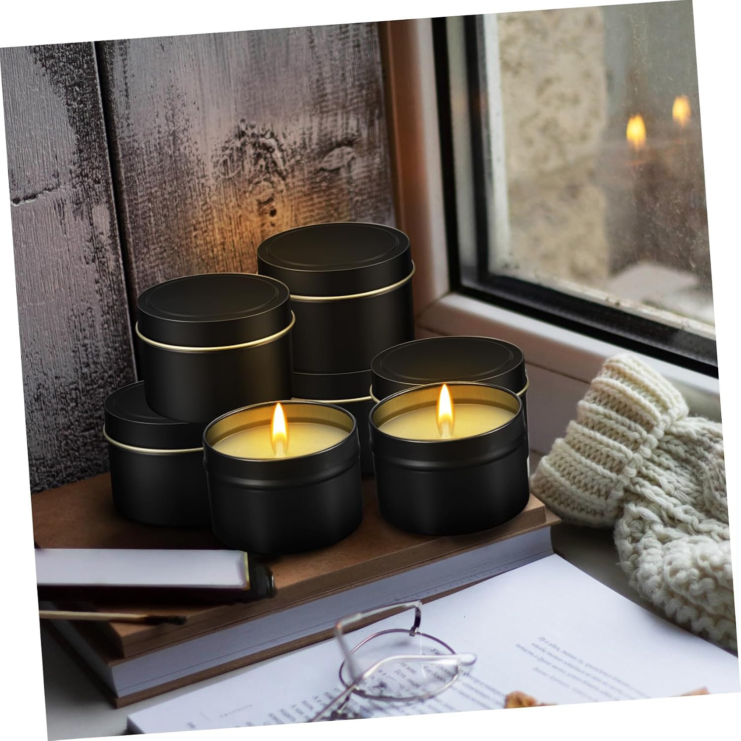 24pcs Round Tinplate Candle Jars Airtight Lids Empty Scented Candle Containers for Making Bulk Storage for Spices Candy and Jewelry
