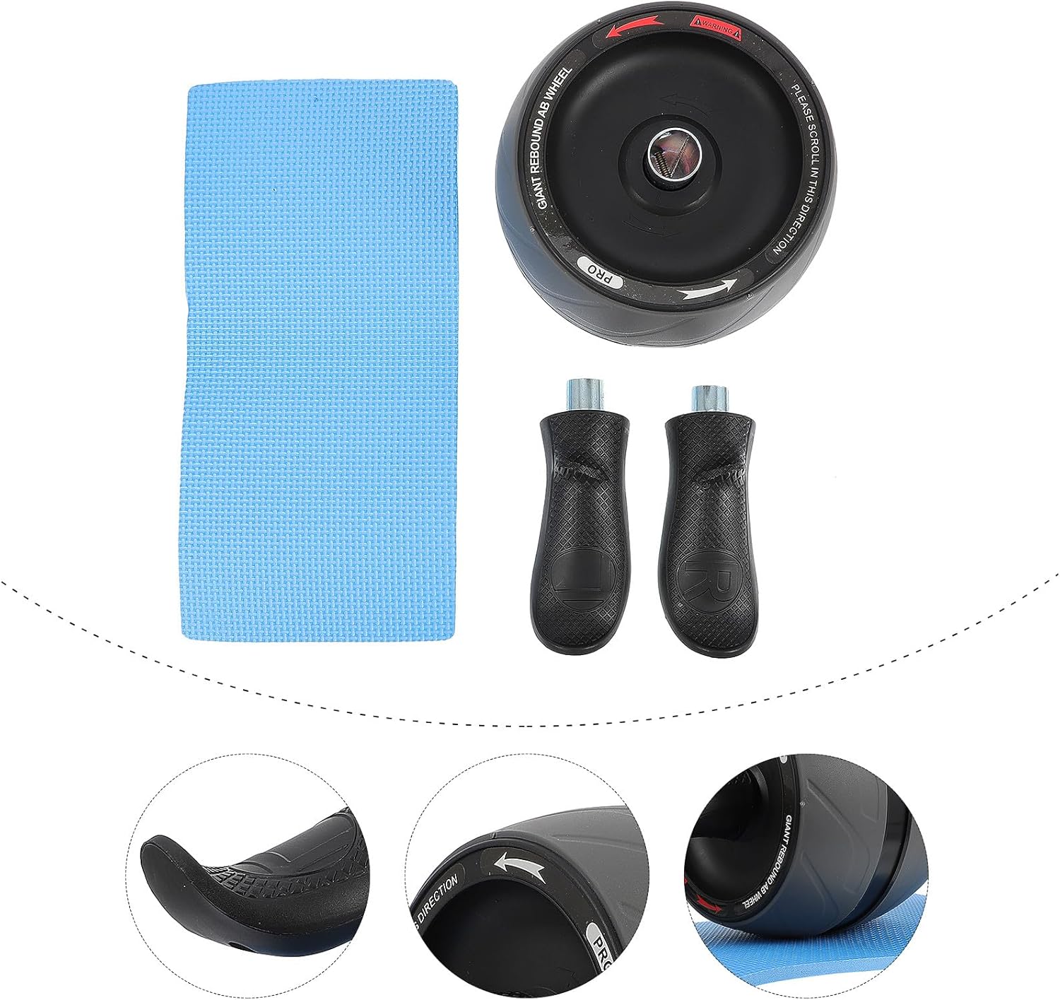 Ab Roller Wheel Core Workout Trainer with Automatic Rebound, Abs Material Exercise Wheel for Home Fitness, Abdominal Trainer for Men and Women, Slimming and Strength Training