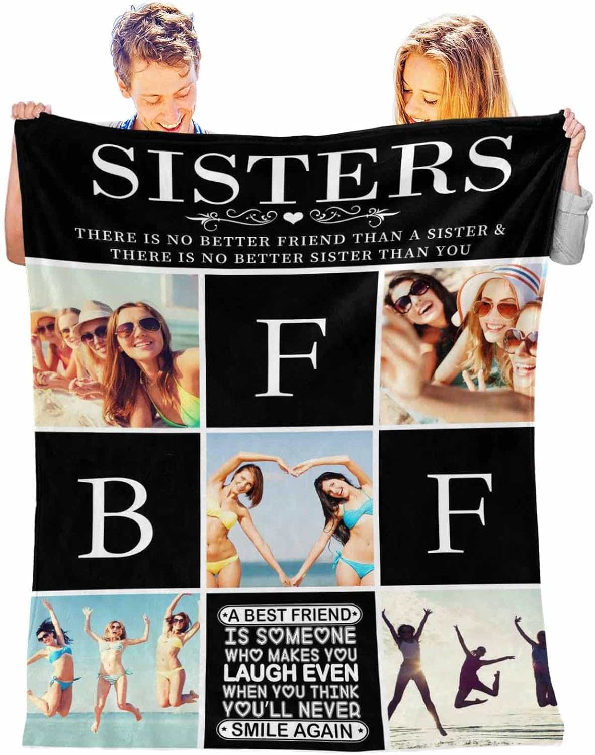 Custom Blanket for My Best Sister Friend, A Truly Great Friend is Hard to find diffcult to Leave &Impossible to Replace Soft Bed Blanket Throws 40 x 50 Inch