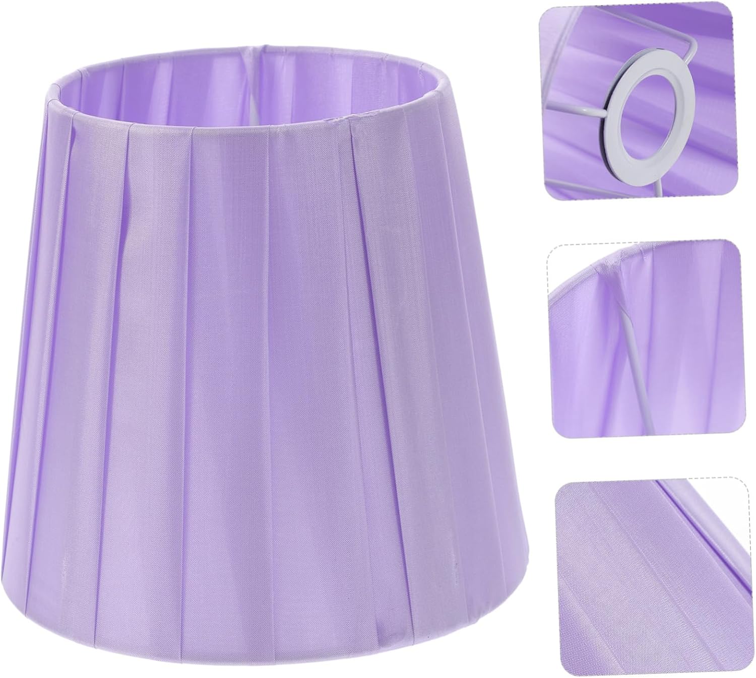 Pleated Lampshade for Table Lamps Lampshade Holder Bracket Purple Home Decor