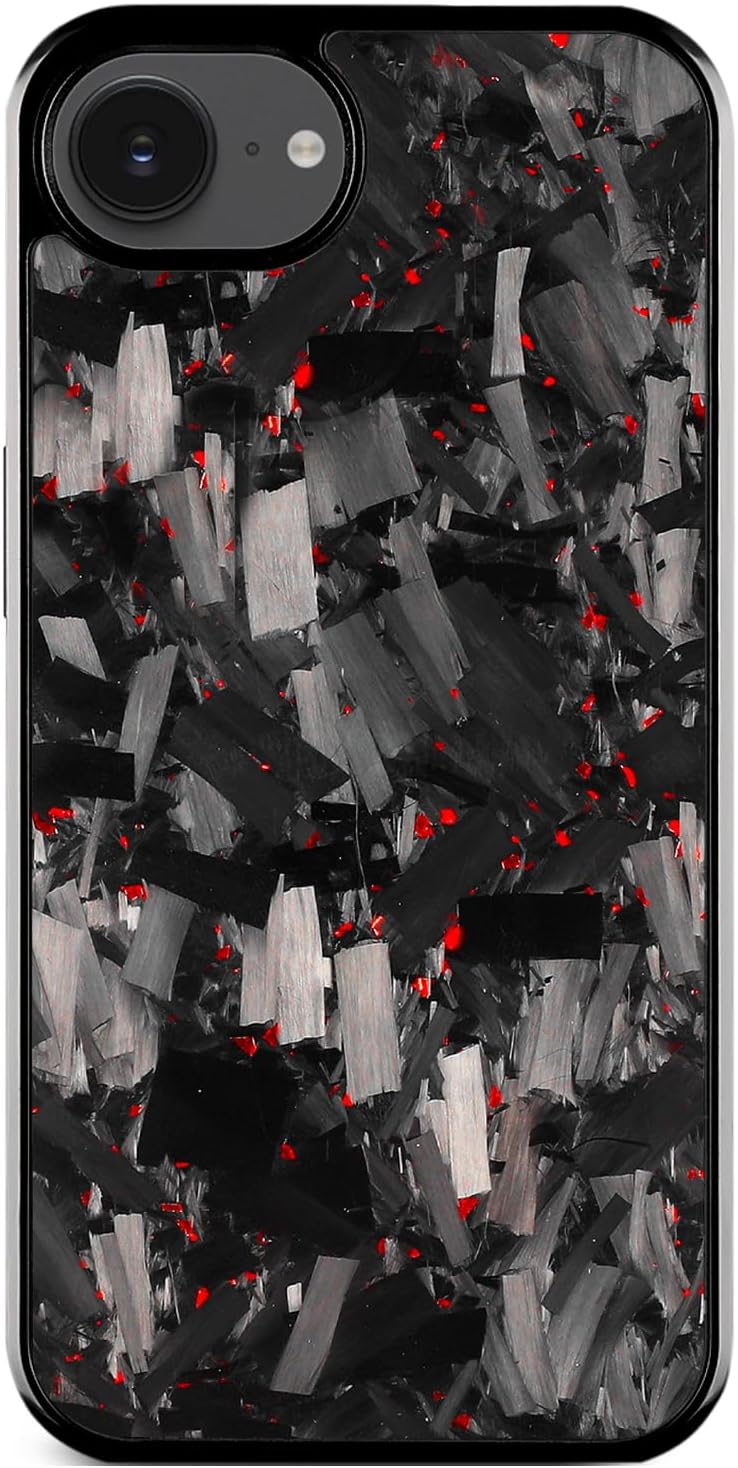 Magnetic for iPhone 16e case&iPhone 17e case Fits MagSafe，Forged Carbon Fiber Phone Case for iPhone 16e case&iPhone 17e, Anti-Fall Protection, Wireless Charging Compatible (Black)