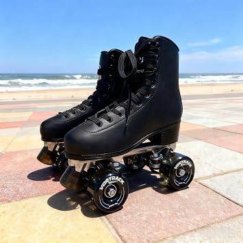 78A Quad Roller Skate Wheels 8 Pack 65x36mm with ABEC-9 Bearings Installed - Smooth Quiet Urethane Wheels for Indoor Outdoor Double Row Roller Skating, Replacement Accessories