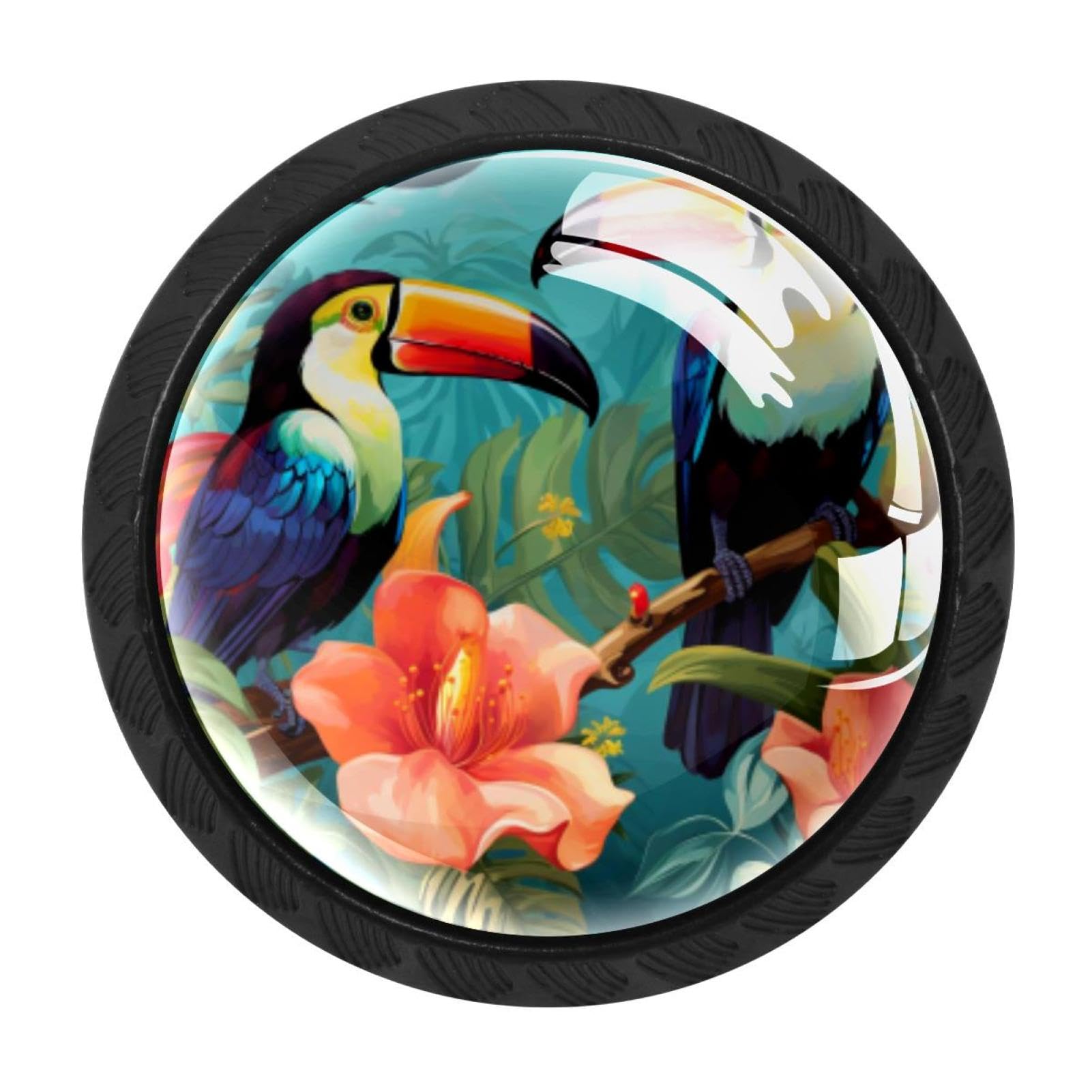 CHENZZZZ 4 Pieces Kitchen Cabinet Knobs Toucan Drawer Knobs Dresser Knobs Drawer Pulls Door Knobs Dresser Drawer Handles Knobs for Dresser Drawers