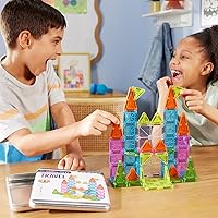 Vista 5 de Magna-Tiles microMAGS Set de Viaje Deluxe de 55 Piezas de Construcción Magnética, La Marca Original de Construcción Magnética