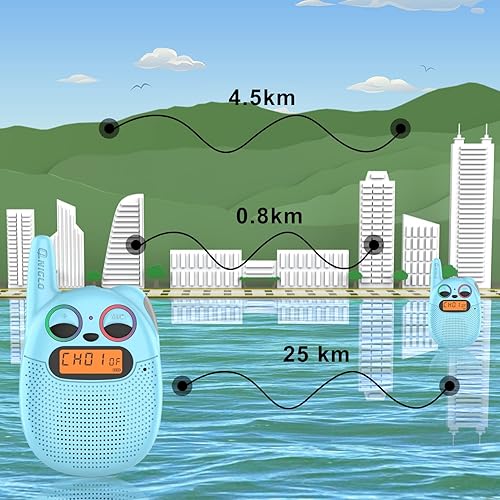 Miniatura 70 de Qniglo Kids Walkie Talkies Rechargeable, Gifts for 3-12 Year Old Girls & Boys, Walkie Talkies with FM Radio, Adventure Camping Games, Best Christmas