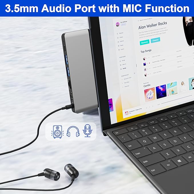 Docking Station Arsandyn para Surface Pro 11/10/9/X, 8 Puertos miniatura 7