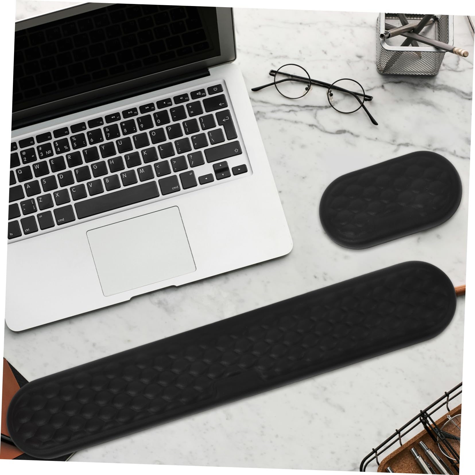 Hemobllo 1 set Tappetino Ergonomico per per Tastiera e Mouse Comfort per Ufficio Design Multifunzionale per Esperienza Ottimale