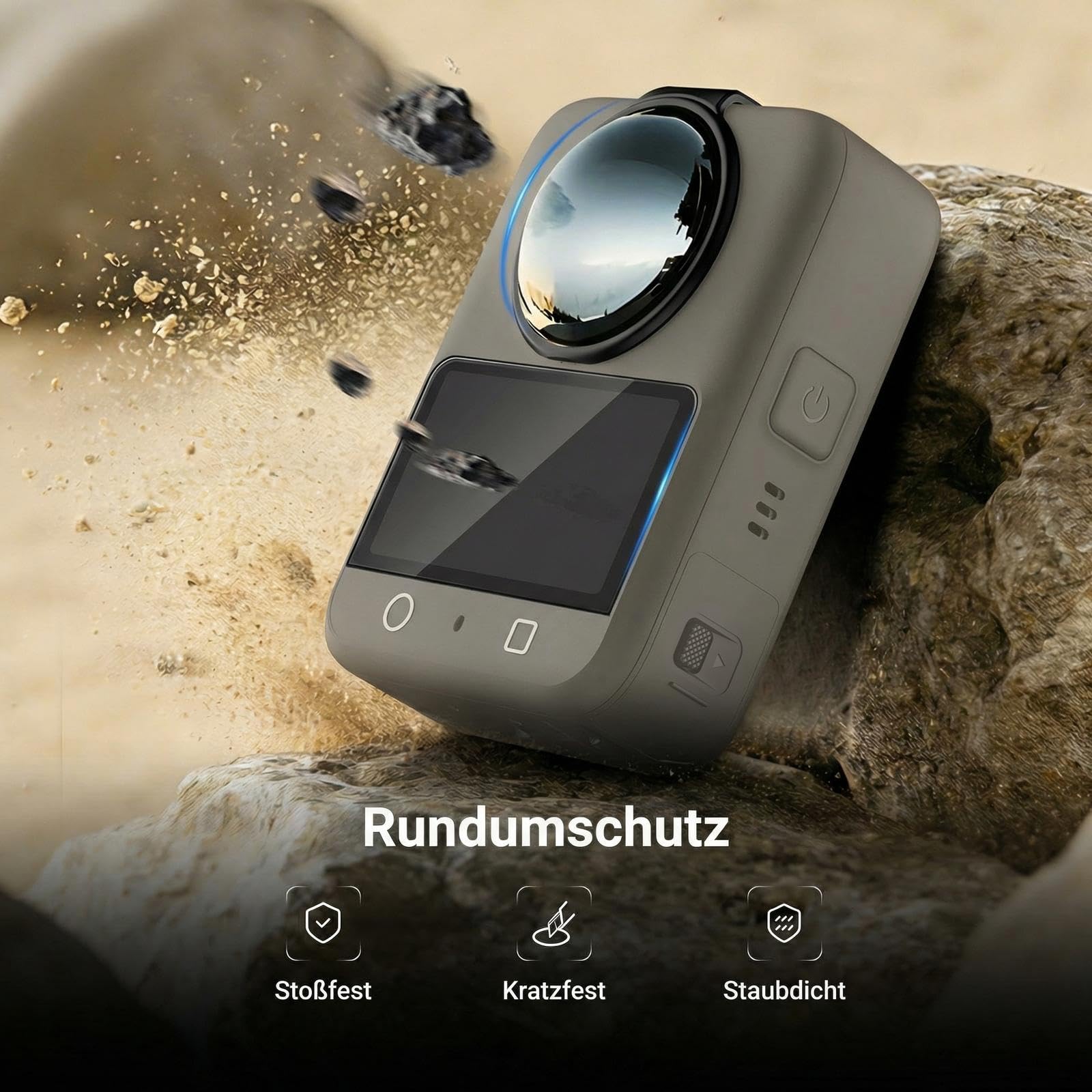 NEEWER ND Filter Set kompatibel mit DJI Osmo 360 nur, ND16 (4 Stop), Snap On, mehrfachvergüteter optischer Glas Graufilter, Action Cam Zubehör mit Displayschutzfolie, 2er Pack
