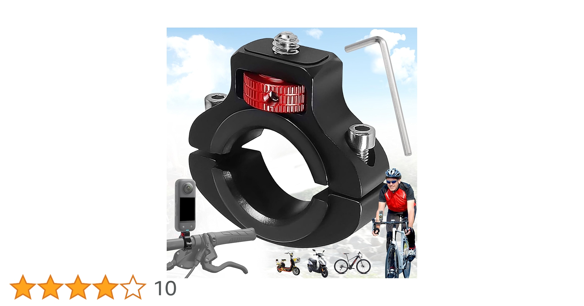 Action Kamera Fahrradhalterung, Aluminium Fahrrad Lenkerhalterung Fahrradhalter Kompatibel