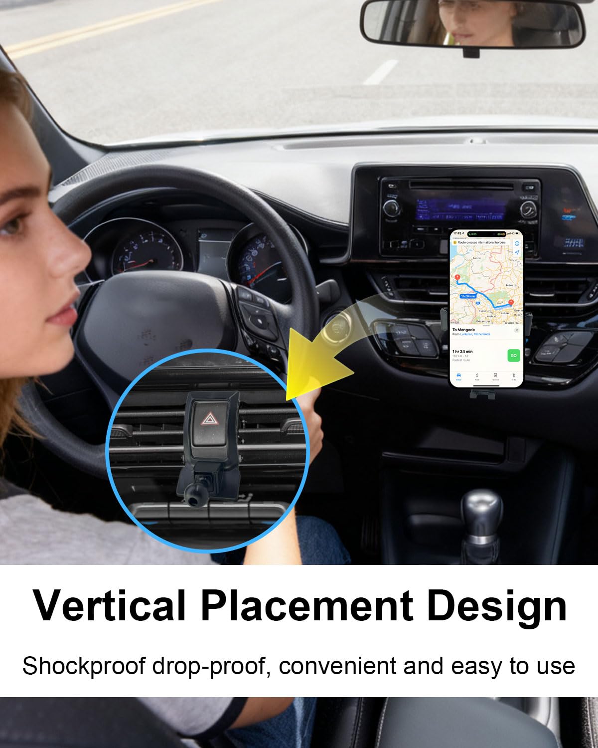 Supporto per Smartphone Auto Compatibile con Toyota CHR (2018-2023), Supporto a Gravità Custom-Fit per Bocchette di Aria per iPhone 17/16/15 Smartphone 4.0"-7.0"