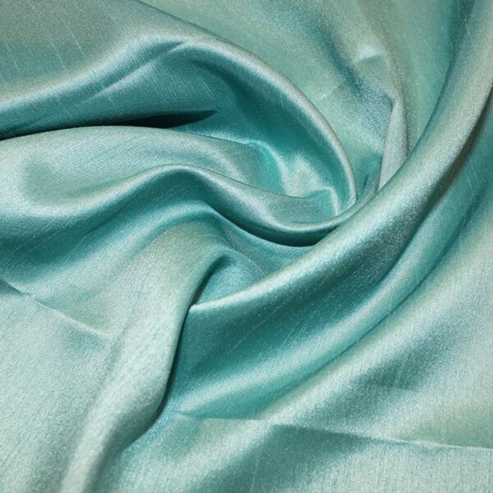 Satin Backed Shantung Dupion Faux Silk Dress Fabric Lightweight 146cm Wide (Per metre) (Peacock)