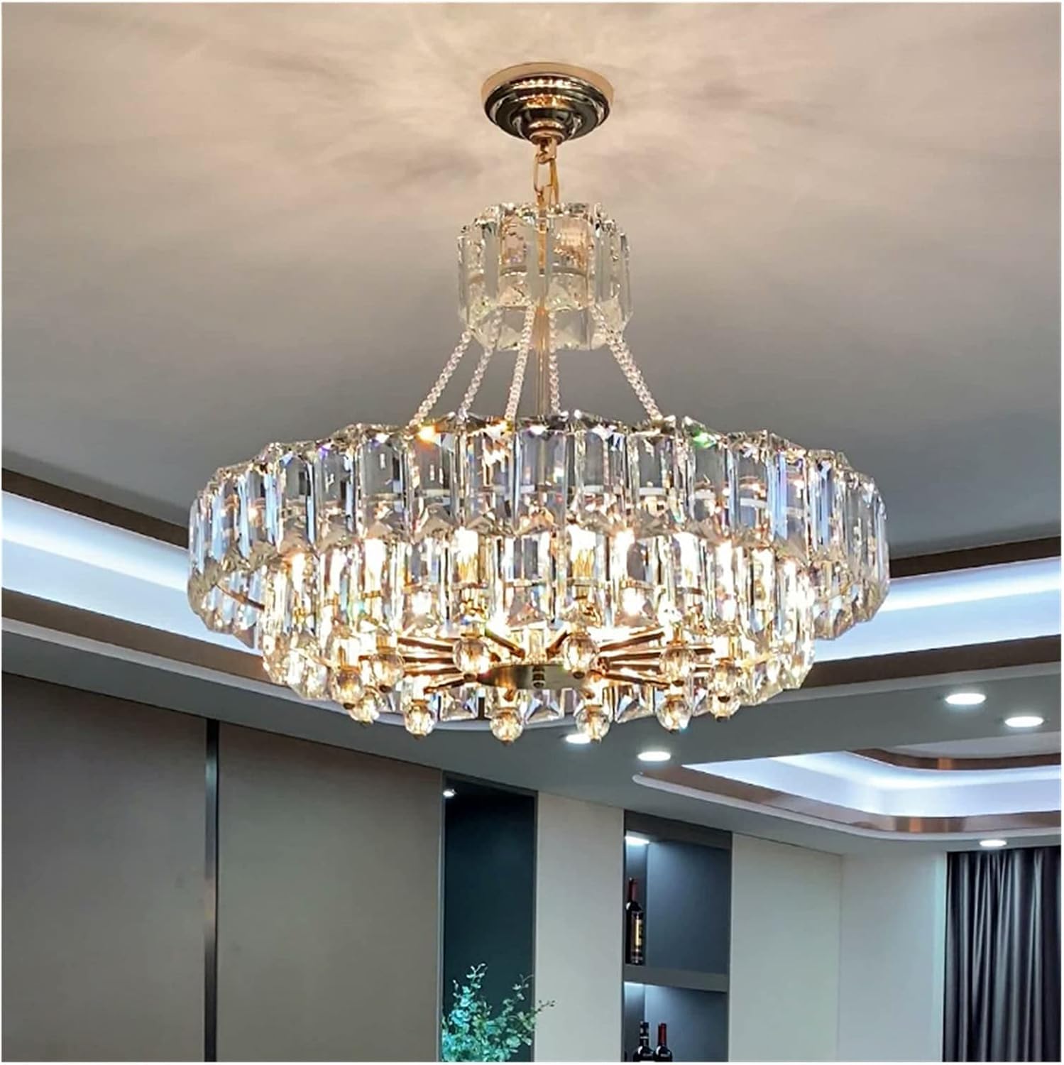 Hanging Lamp, Crystal Chandelier - Light Luxury Crystal Chandelier Living Room lamp Hall Restaurant lamp K9 Post-Modern Lamps