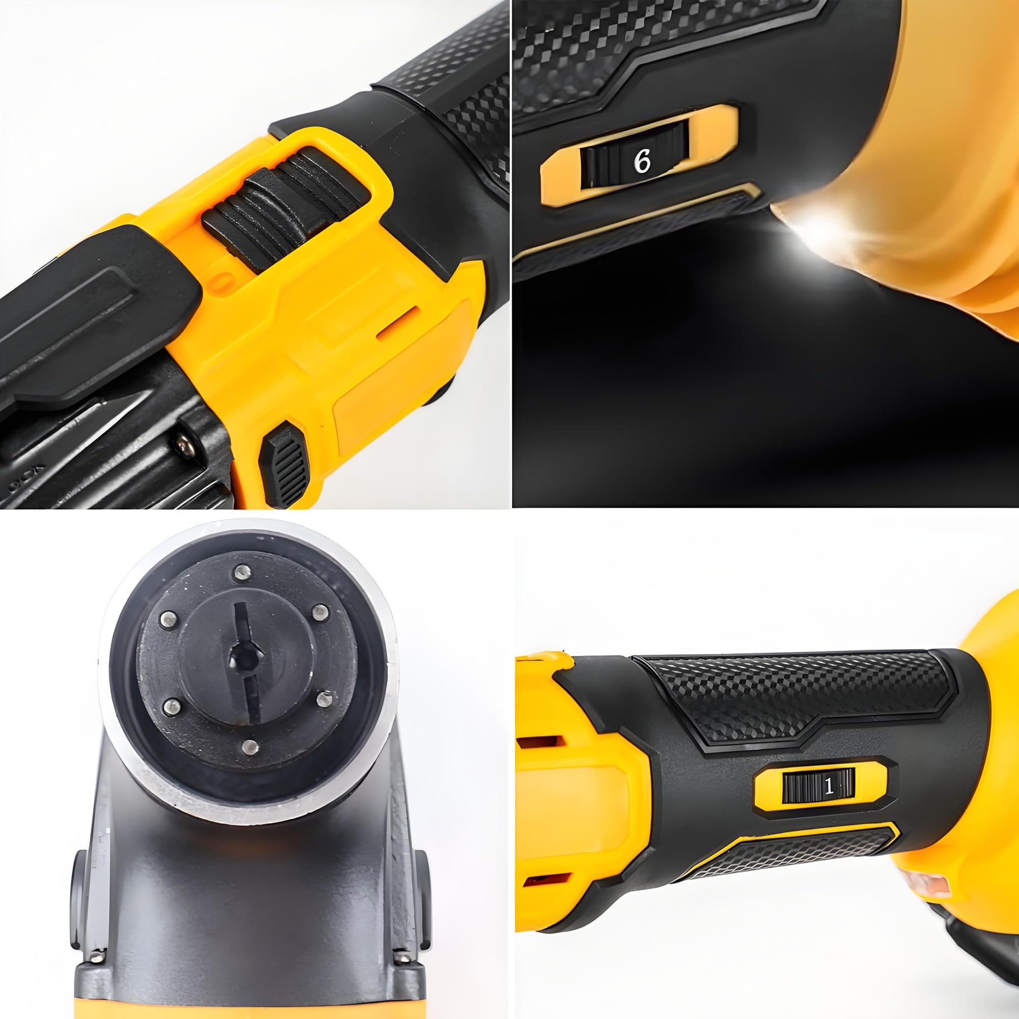 Strumento multifunzione oscillante adatto per batteria Dewalt da 20 V, 6 seghe oscillanti senza spazzole a velocità variabile, strumento oscillante senza fili con 21 accessori per levigatura da taglio