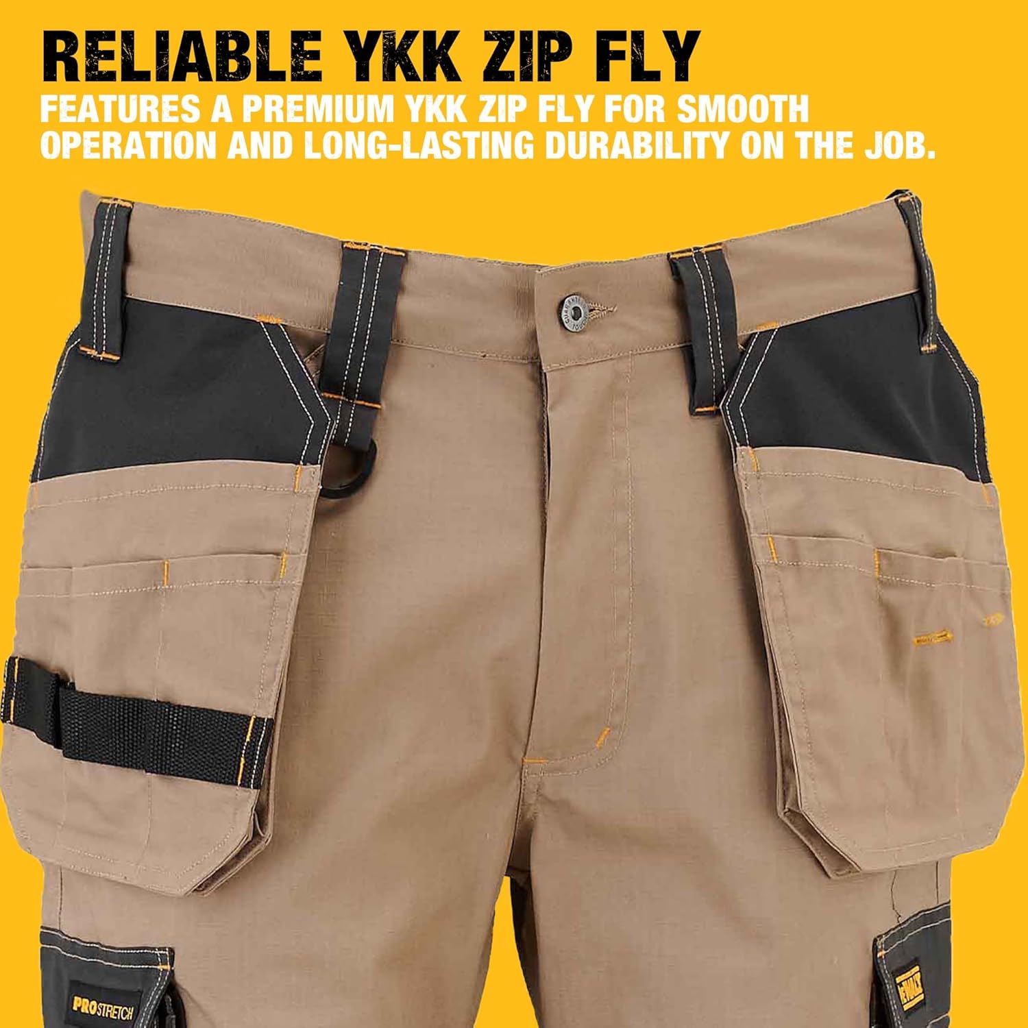 DEWALT Barstow Men's Pro-Stretch, Water Resistant, Slim Fit, Holster Pocket, Utility Work Pants