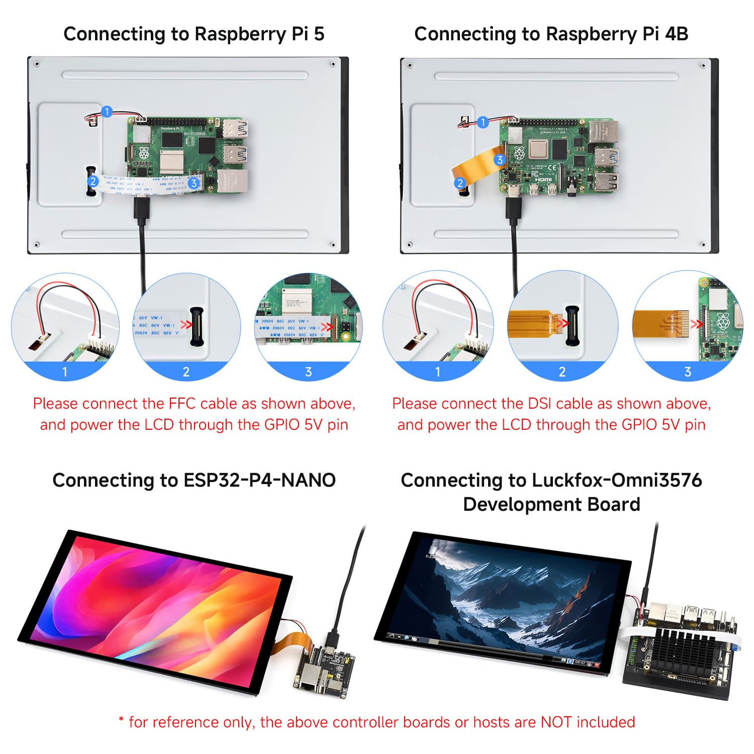 Waveshare 10.1inch DSI Capacitive Touch Display, 800x1280, IPS Panel, Optical Bonding Toughened Glass Panel, 10-Point Touch, for Raspberry Pi/RK3576/RK3506/ESP32-P4