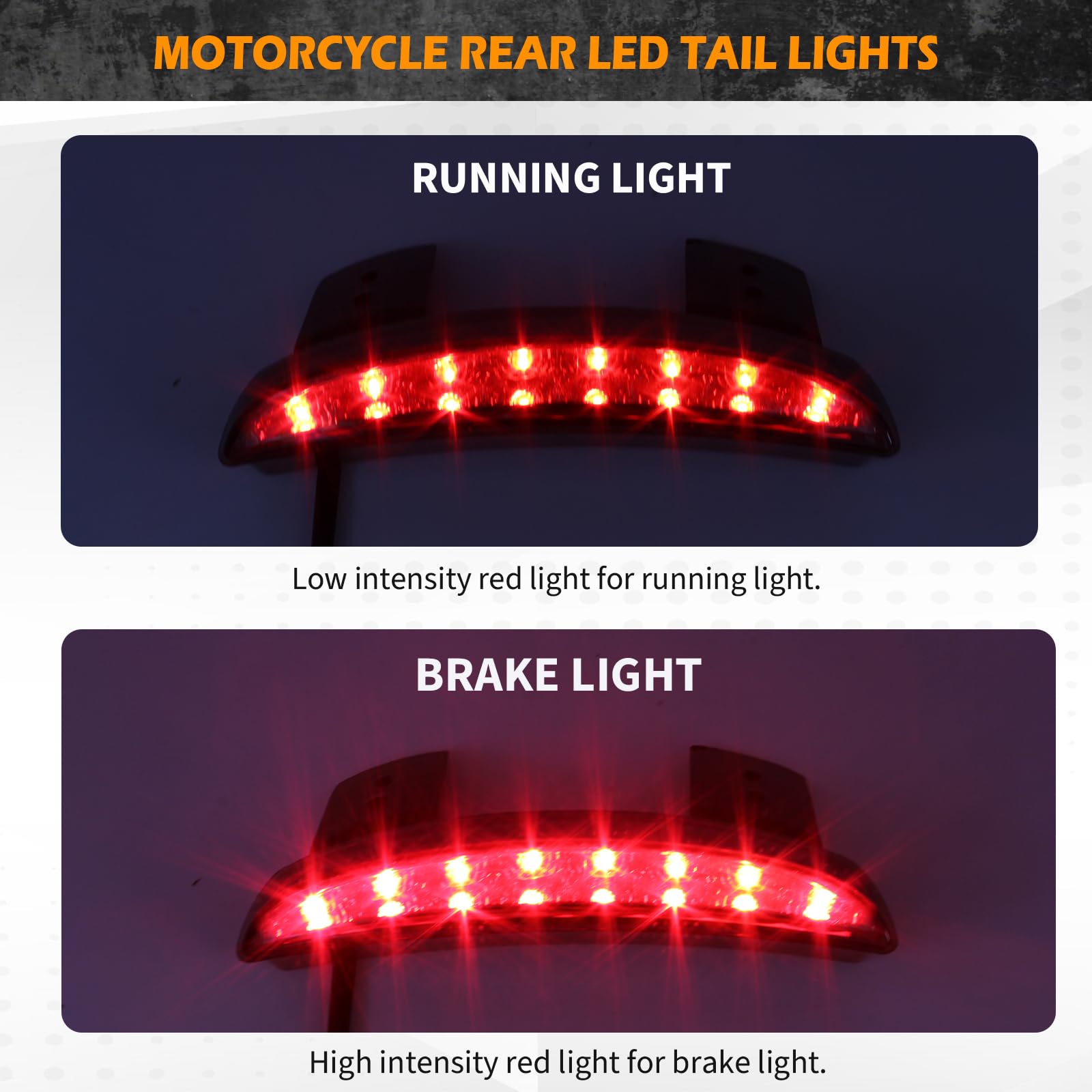 DREAMIZER Luci posteriori per moto, Bordo parafango rosso tritato Moto 8 LED Stop Freno in esecuzione Fanale posteriore per Sportster XL 883N 1200N XL1200V XL1200X Forty-Eight