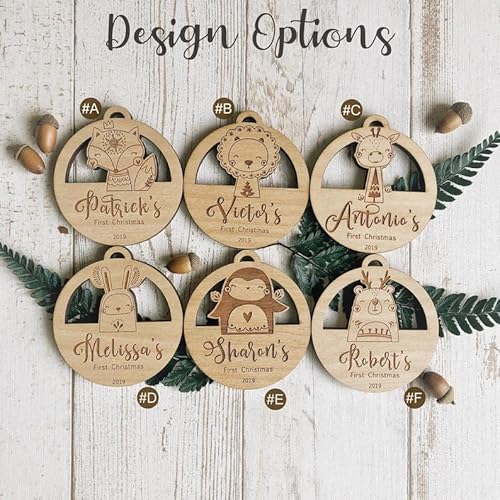 WEIYOUDP Décoration de Sapin de noël en Bois avec nom personnalisé pour bébé, Objet décoratif pour la Maison (ABCDEF-1PCS) Cover