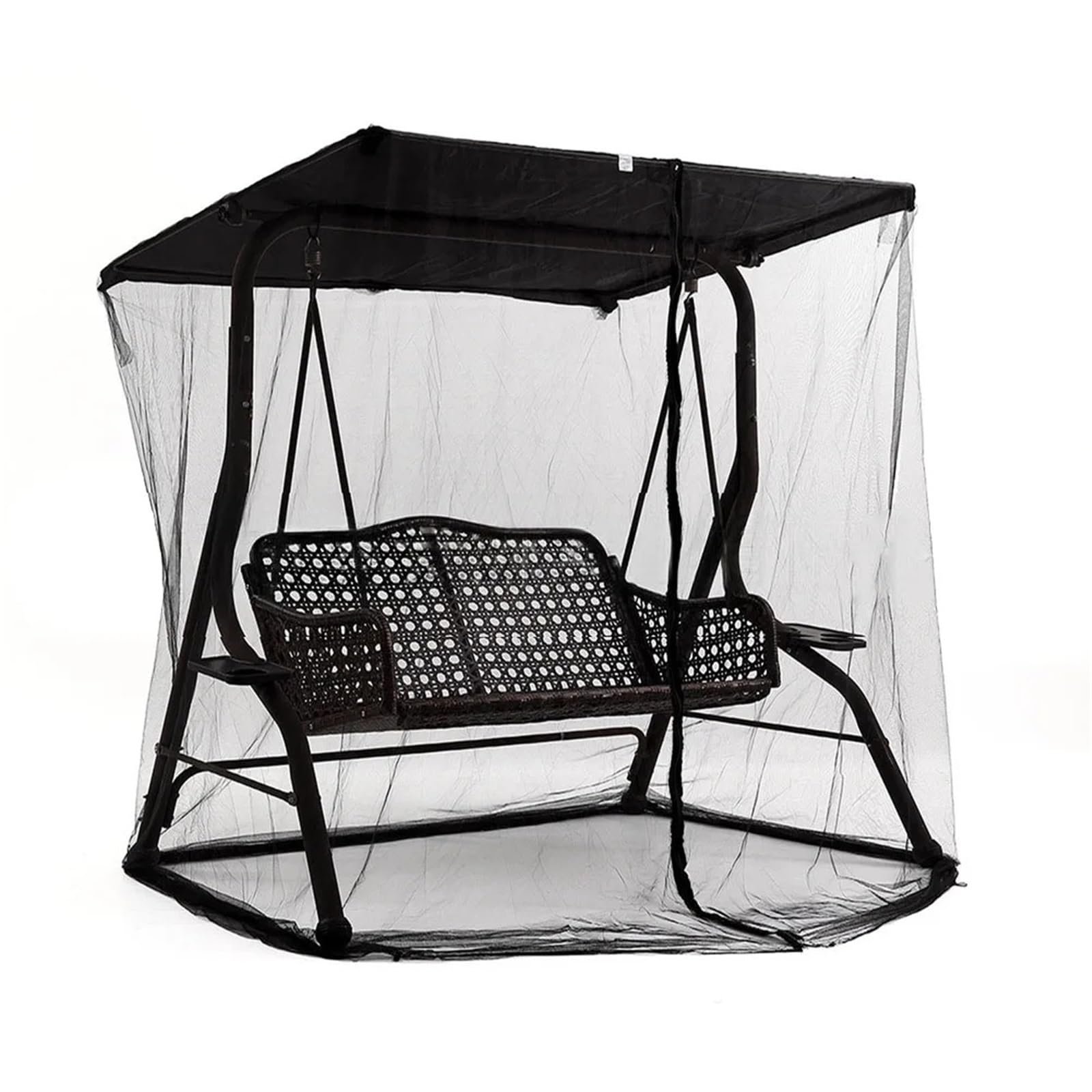 Relax all'aperto Protezione all'aperto Copertura Anti-Mosche di Facile Accesso Rete a Maglie Protezione Completa da Zanzariera Gazebo(Black)