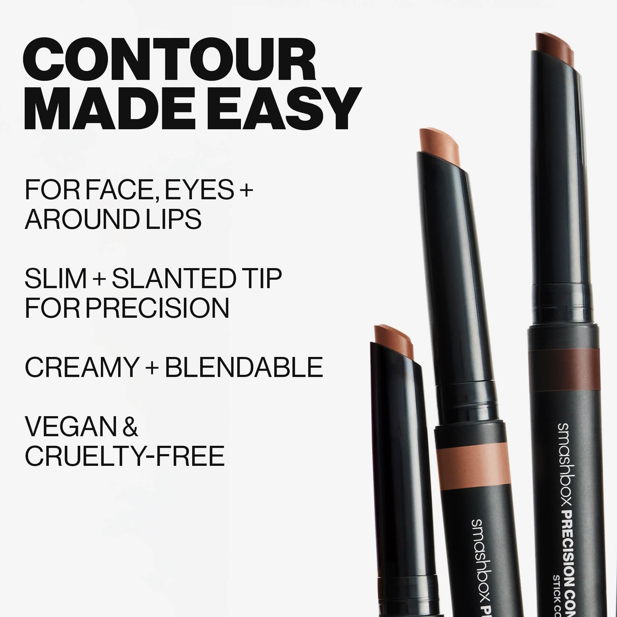 Smashbox Precision Contour Stick | Blendable, Slim Contour Stick for All-Over Face Contouring + Sculpting Including Eyes, Lips, Nose & Cheek