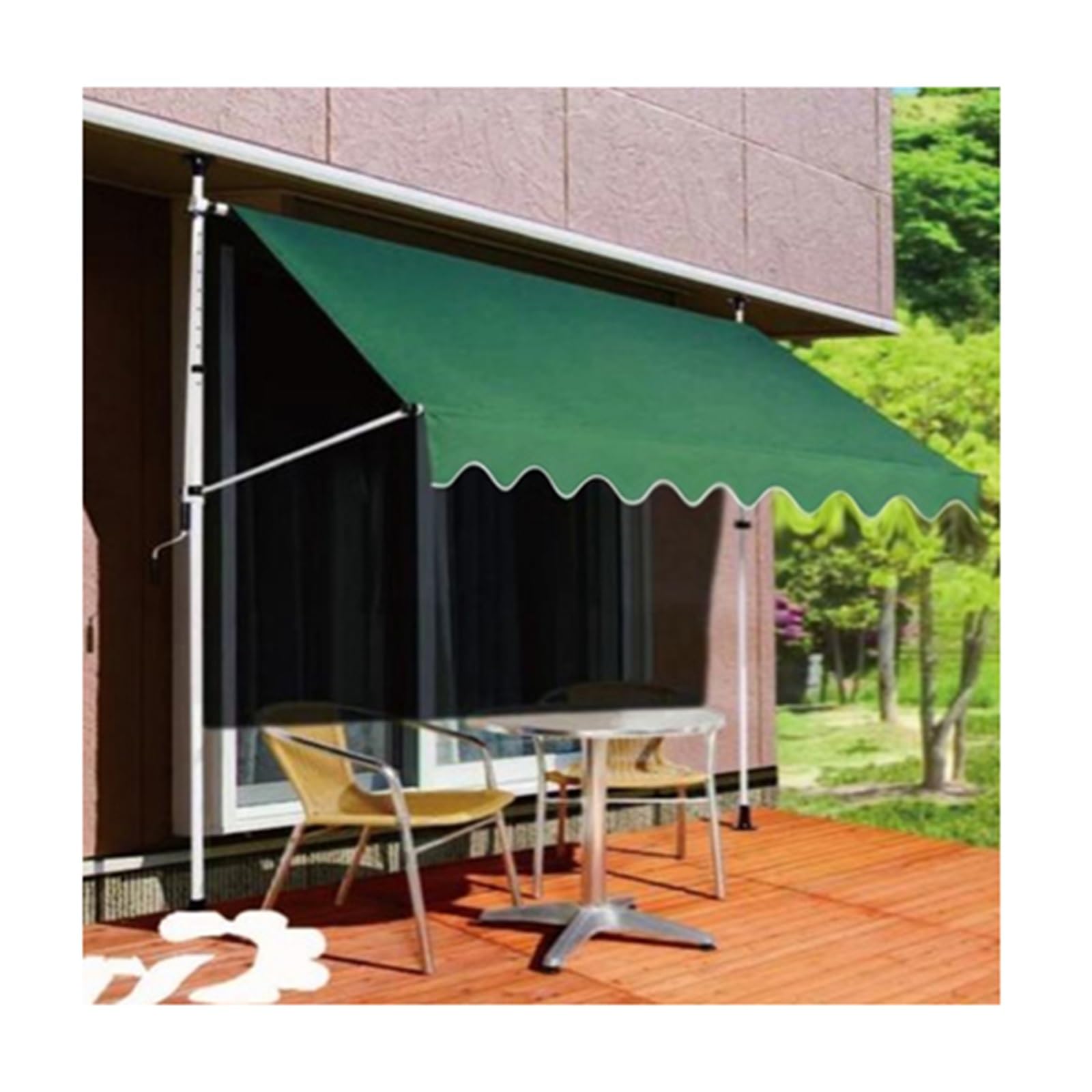 Tenda Da Sole Retrattile Per Balcone Manuale - Altezza Regolabile 2,15-3,1 M - Protezione Solare Senza Fori