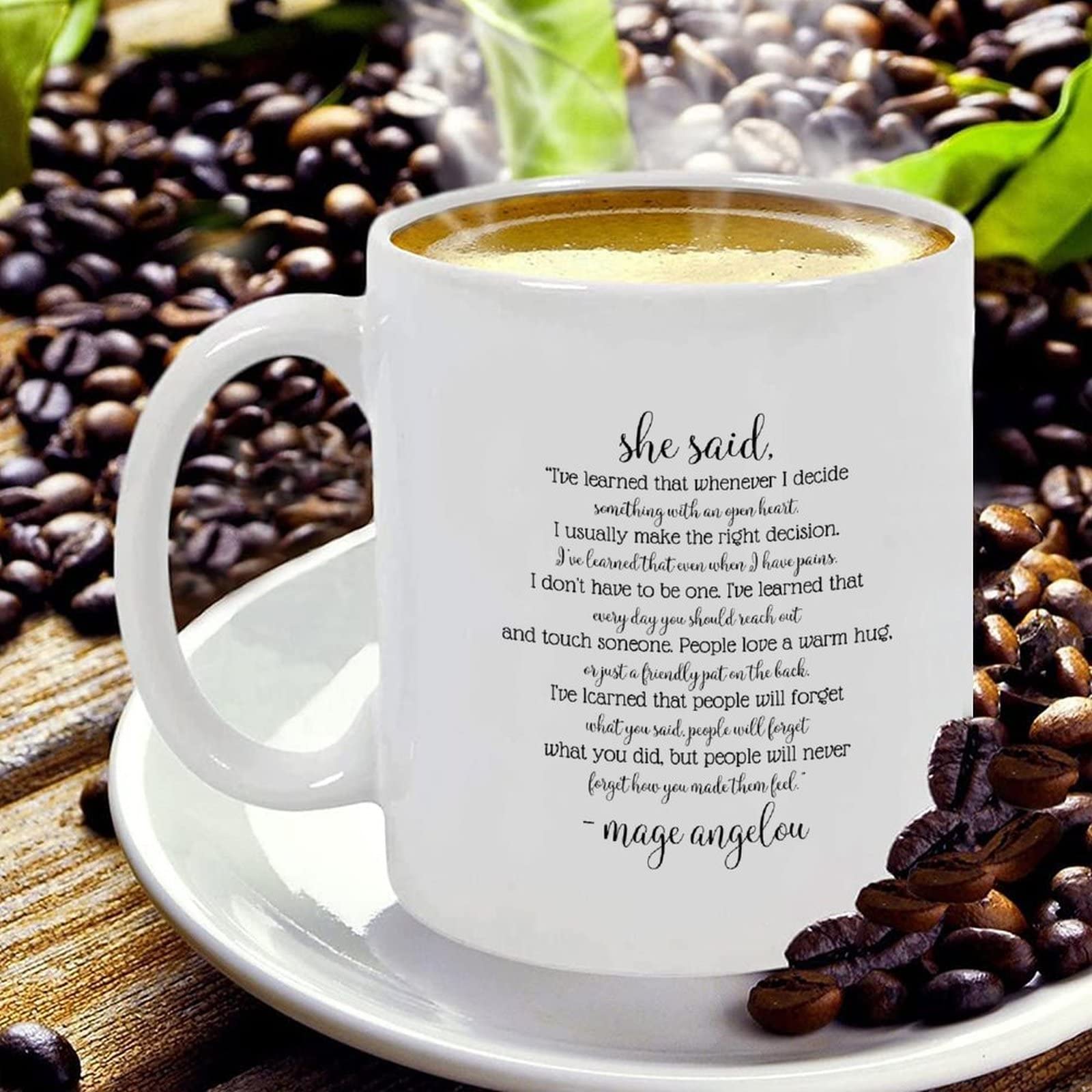 Divertente tazza da caffè in ceramica con scritta That's What She Said , 455 ml, tazza da caffè, tazza da tè bianca, regalo per donne e uomini