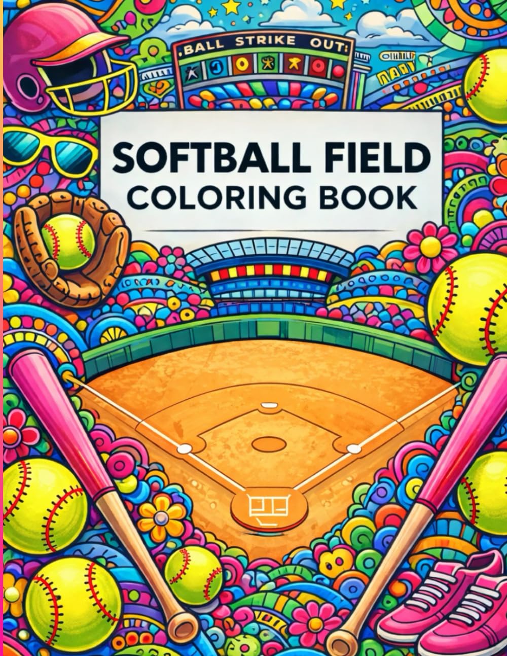 Fastpitch Fast Colors: A Softball Field Coloring Book: 30 Inspirational Quotes and One-sided Illustrations (Sports Coloring Books)