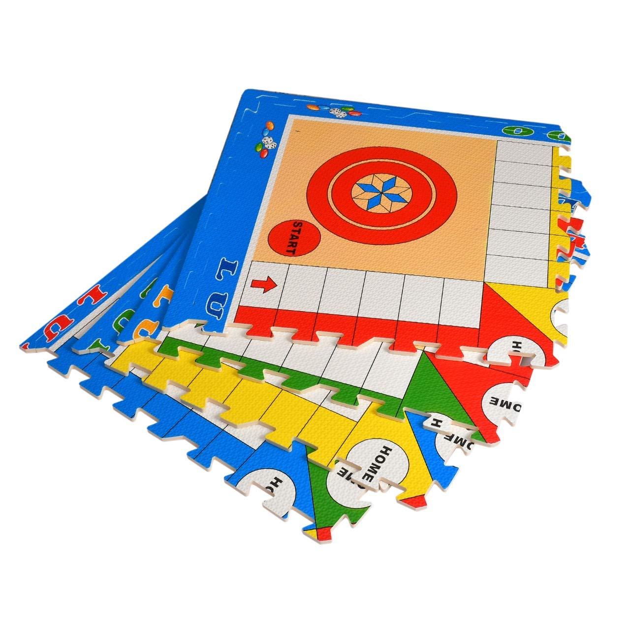 Temoli® Kid's Interlocking Play Mat, play mats for kids -10 mm Thickness -60 x 60 cm Each Tile. (Set of 4 pcs - 16 Feet)