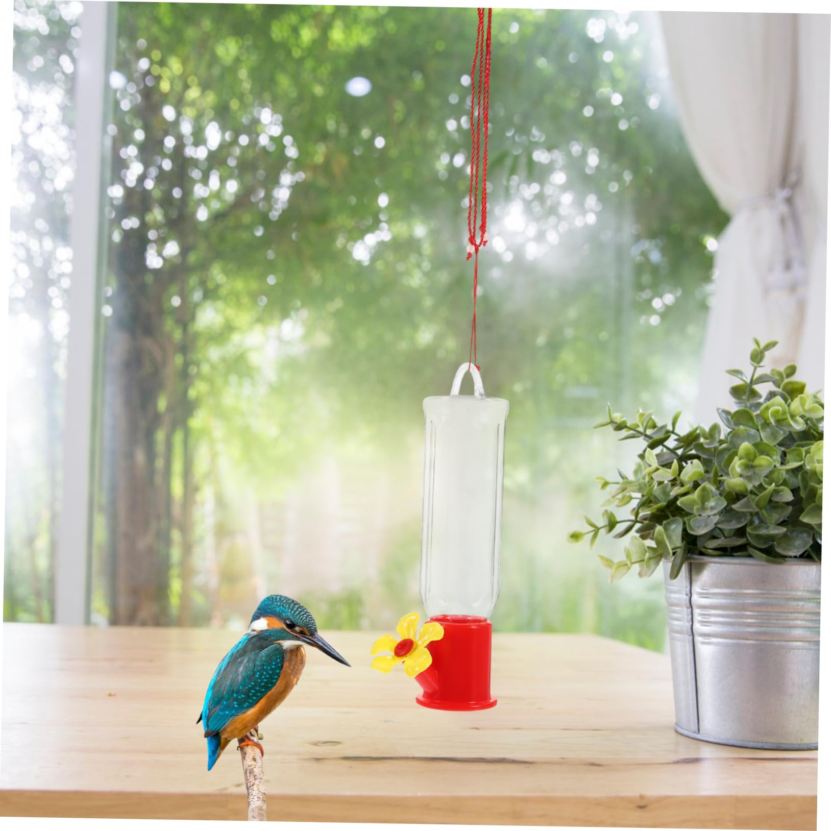 VANZACK 12piezas Comedero Colgante para Pájaros De Plástico Transparente Alimentador Exterior Decorativo Resistente y Duradero para Jardines y Observación De Aves