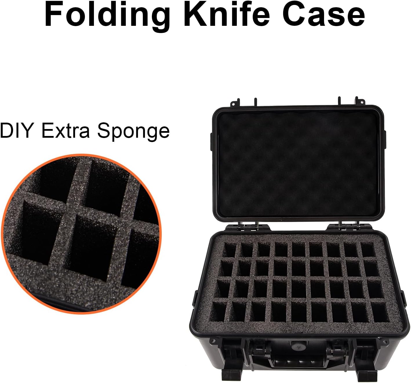 36 Folding Knife Case- Waterproof pocket knife storage and Knife Box Organizer Fits 36 Folding Knives, Swiss Army Knives, Folded In Lockable Protective Travel pocket Knife Storage Case