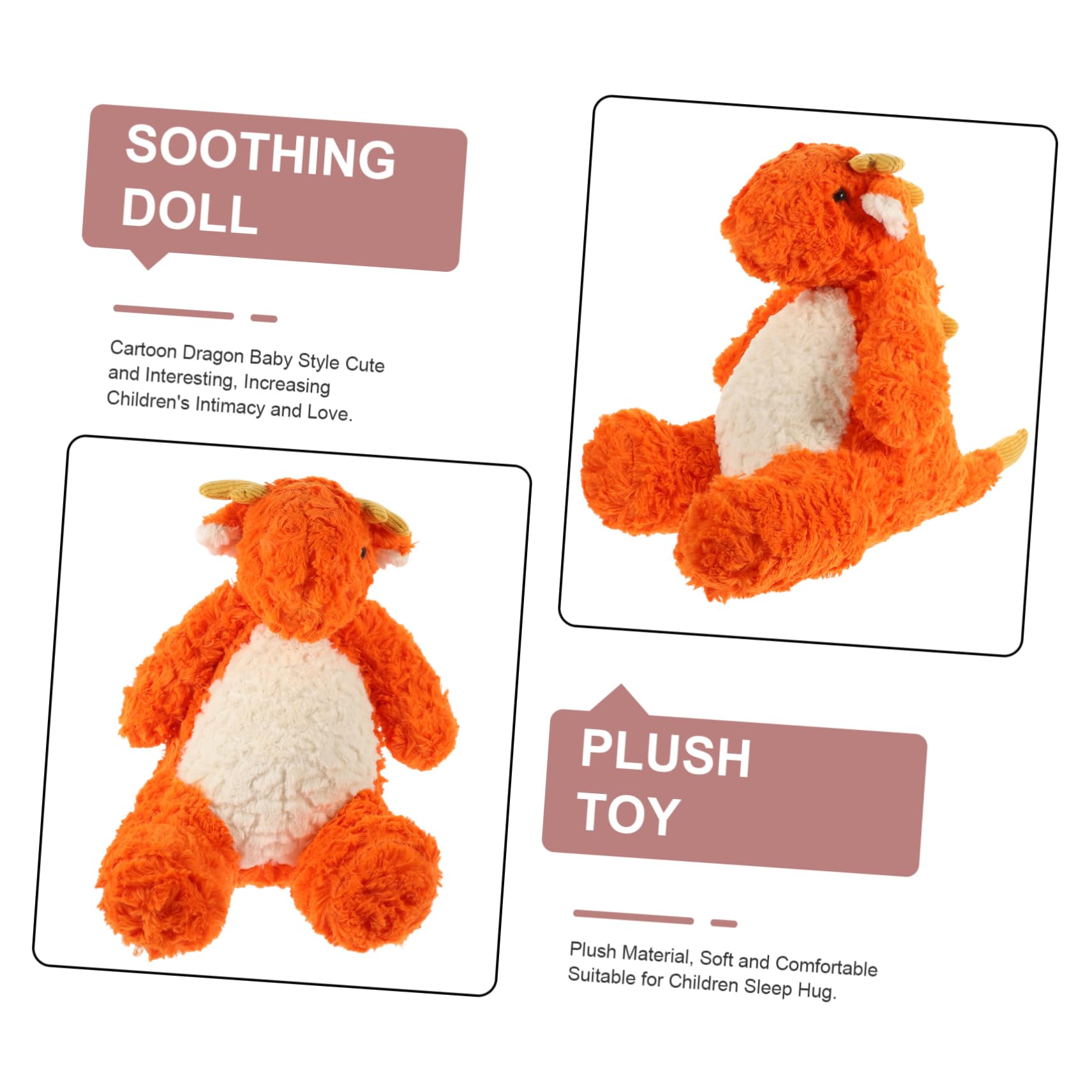 YARNOW Muñeco de Dinosaurio de Algodón PP Rojo, Juguete Suave para Niños Tacto Delicado, Almohada Adorable para Acompañar el Descanso en Festivales y Fotografía