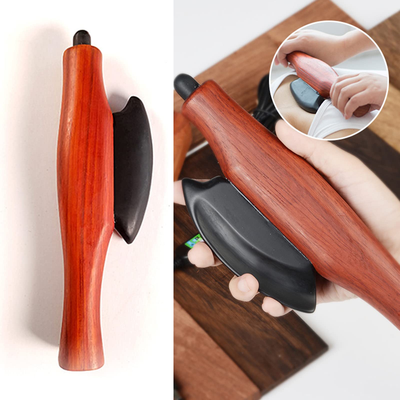 Masajeador eléctrico con piedras calientes, masajeador Gua Sha para todo el cuerpo disponible, control de temperatura de 5 velocidades, para músculos corporales, abdomen, espalda, fascia, masaje ant